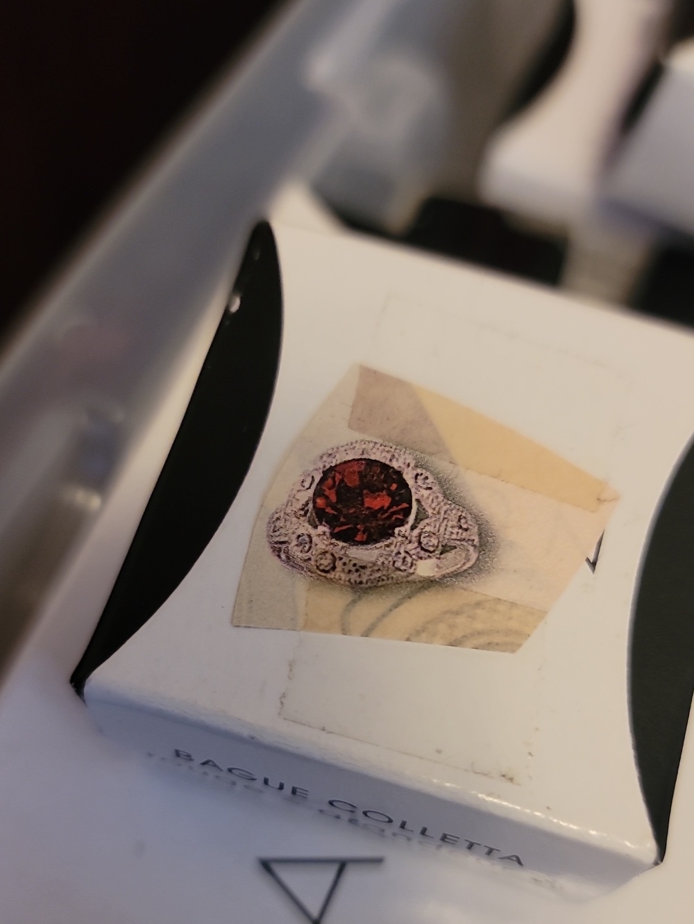 Avon Vintage Silver-Tone Women's Ring with Deep Red Center Stone